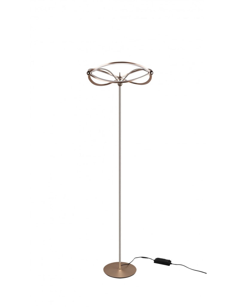 Piantana Charivari Diffusore Fiocco Led Dimmer Ottone Trio Lighting