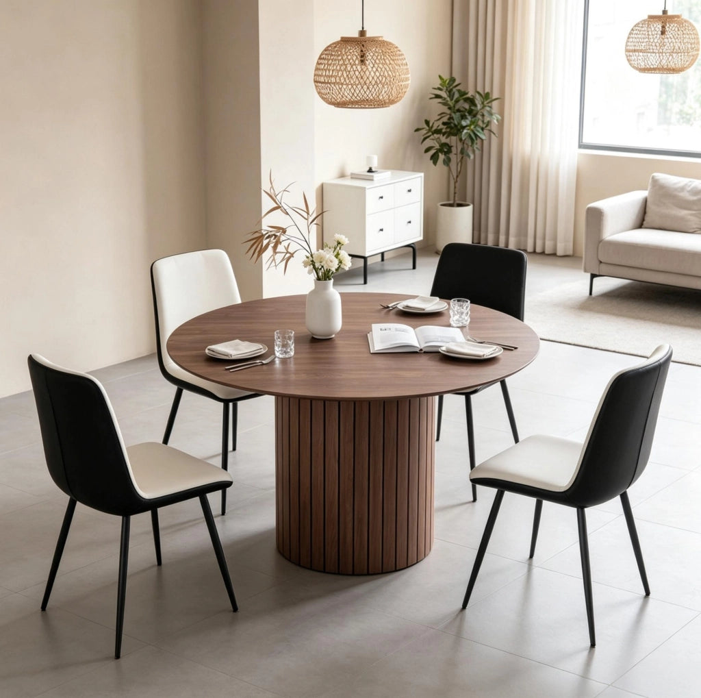 Tavolo da pranzo rotondo in legno massello Ø120 cm