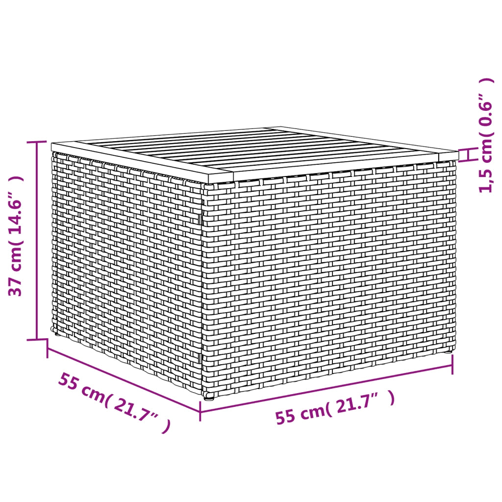 Set Divani da Giardino 11 pz con Cuscini Beige in Polyrattan 3223798