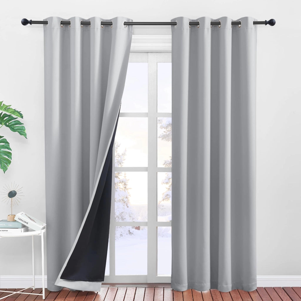 Tende oscuranti, set da 2, 140x200 cm, color argento-grigio
