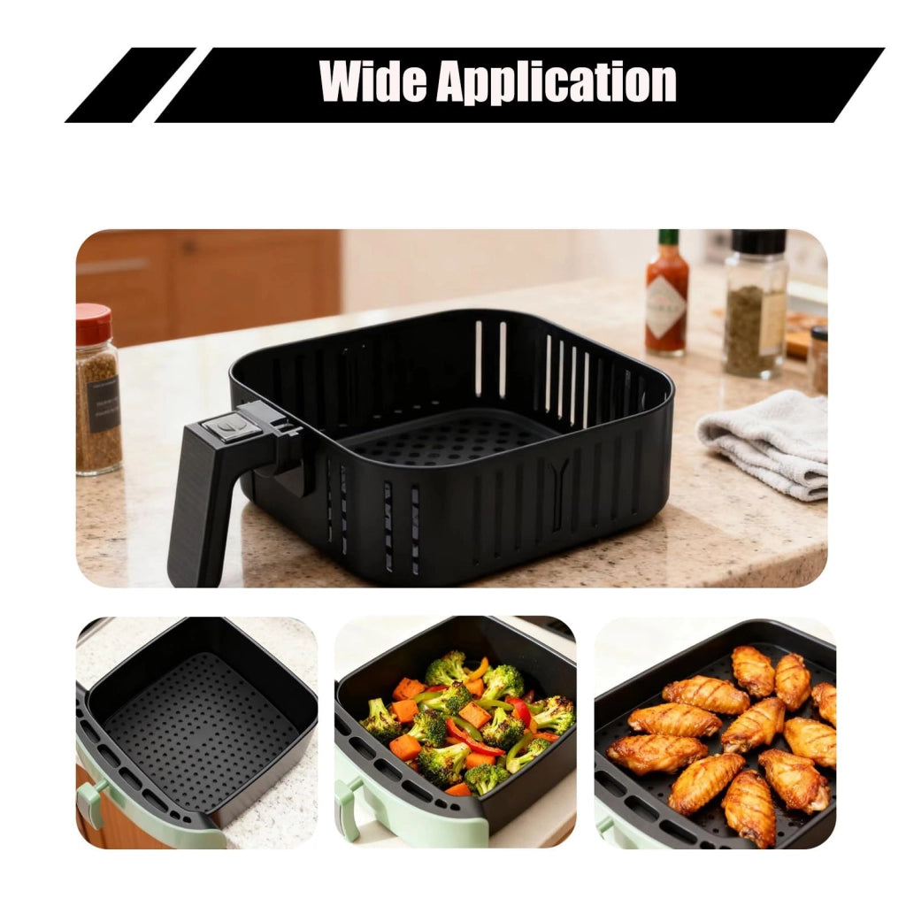 Tappetini per friggitrice ad aria, 2 pezzi, in silicone, 21,5 cm, quadrati