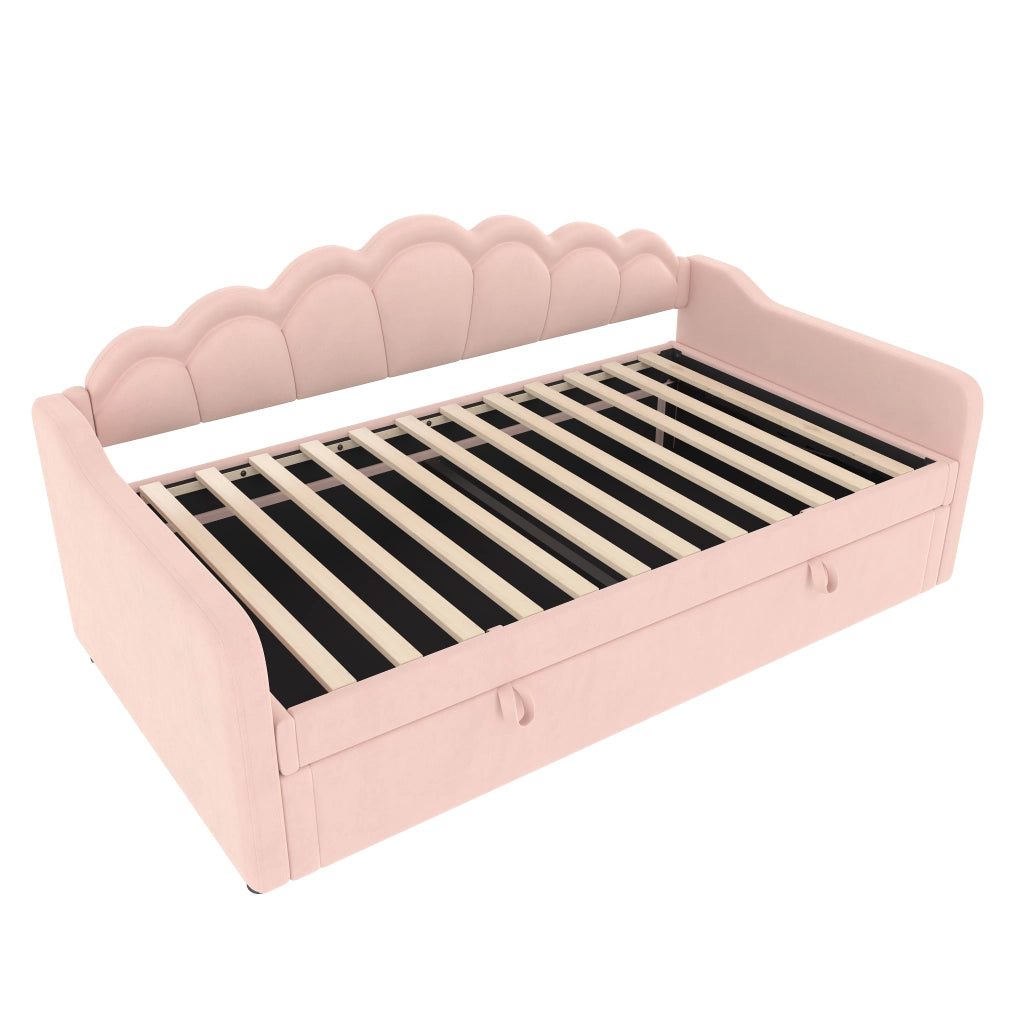 Letto singolo rosa 90x200 cm con contenitore