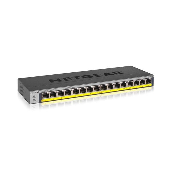 Netgear gs116pp non gestito gigabit ethernet (10/100/1000) supporto power over ethernet (poe) nero - GS116PP-100EUS