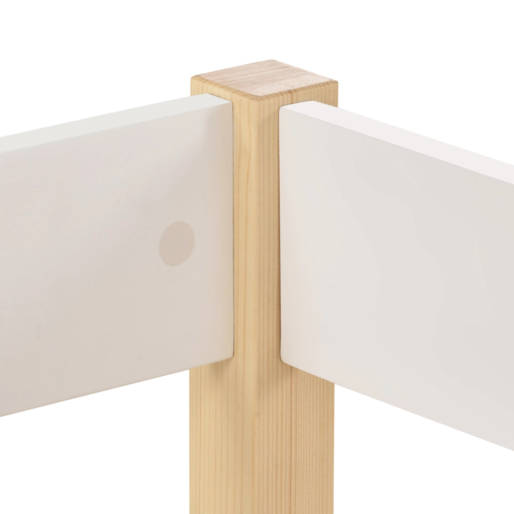 Letto rialzato basso per bambini 90x190 cm bianco