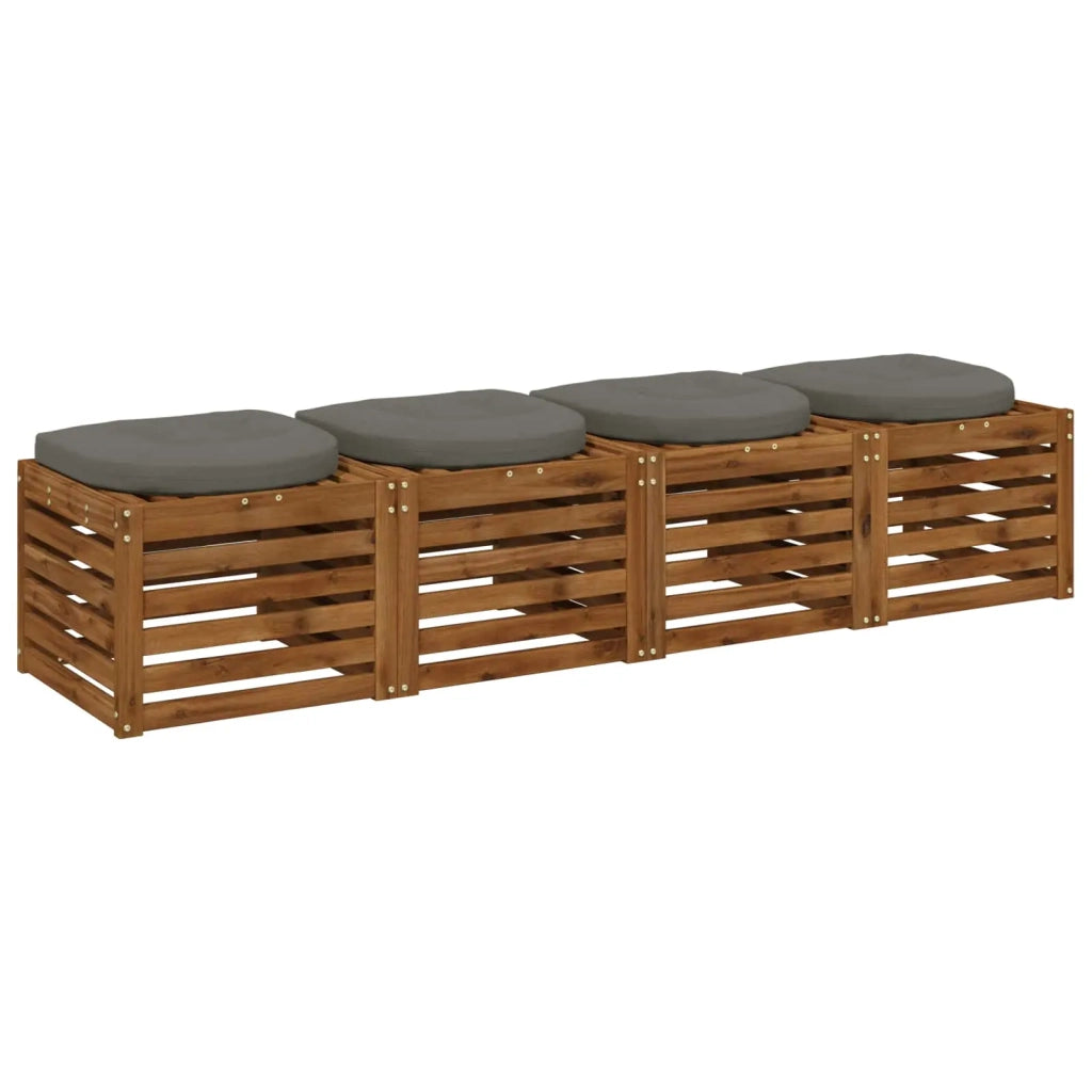 Cuscini per Sedia in 4 Pezzi 4 pz 100% Poliestere Grigio 945320