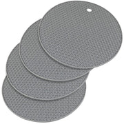 Set di 2 sottobicchieri in silicone, antiscivolo, 18x18 cm, grigi