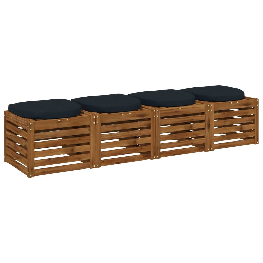 Cuscini per Sedia in 4 Pezzi 4 pz 100% Poliestere Blu Scuro 945287