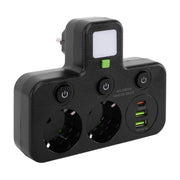 Multipresa 2 Prese + 2x Usb-a + Usb-c Jnh017 Black