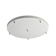Rosone Multicavo in Ferro Verniciato Bianco - Diametro 50 cm con 6 Fori - Accessorio per Installazione Illuminazione a Sospensione - Bonetti