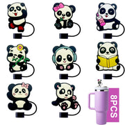 Set di 8 cannucce in silicone, riutilizzabili, colorate