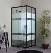 Box doccia scorrevole 100x80 nero opaco