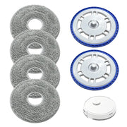 4 mop in microfibra + 2 supporti, accessori per aspirapolvere robot