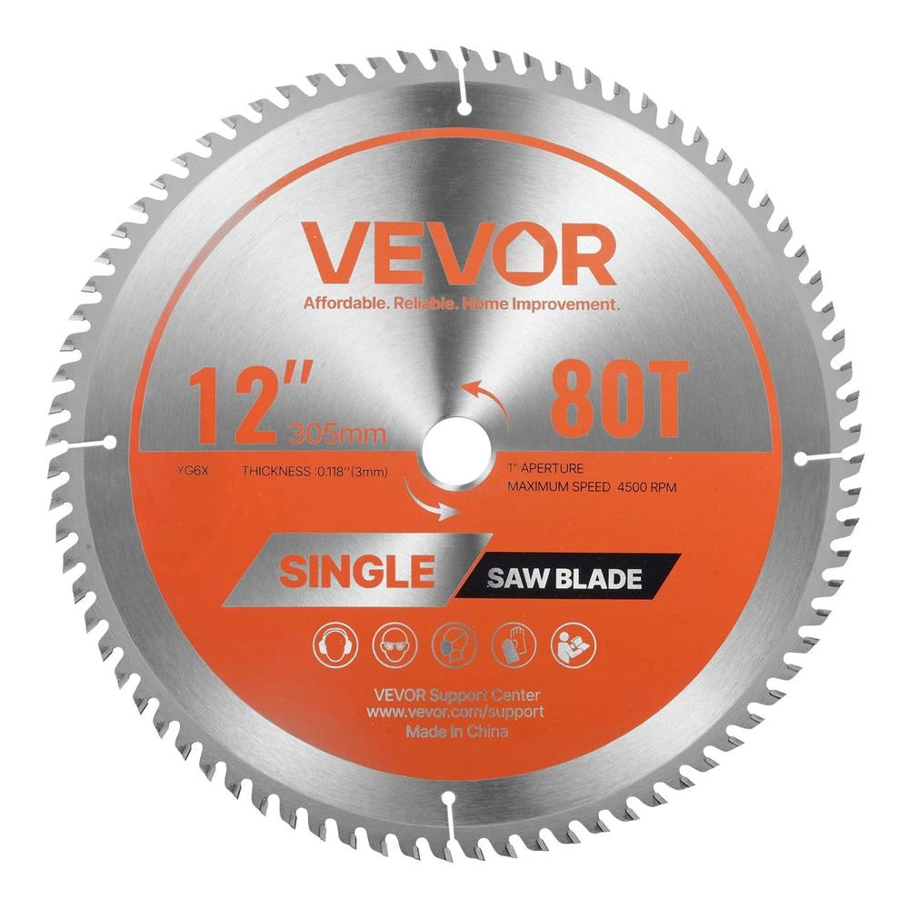 Disco Circolare per Troncatrice Ø 305 mm 80 Denti Foro 25,4 mm in Acciaio 65Mn Resistente e Preciso per Taglio Legno e Compensato