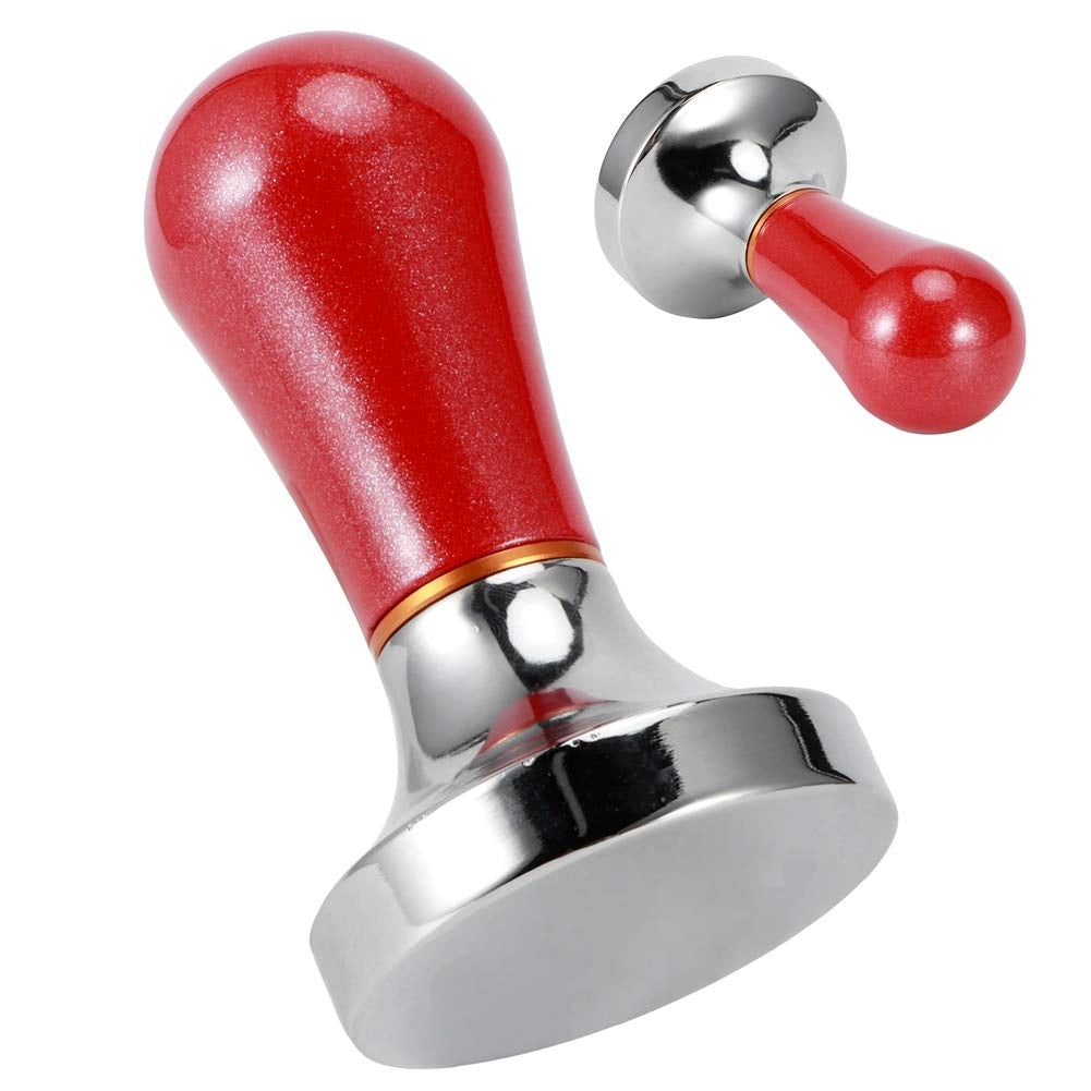 Pressino per espresso, 57 mm, in alluminio, colore rosso