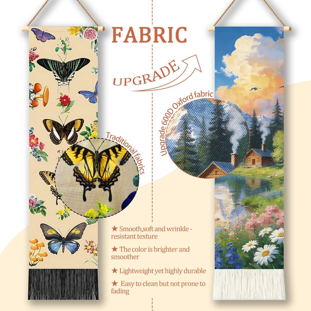 Tappeti arazzo Schneeberg, set di 2 pezzi, 130x33 cm, verticali, con frange