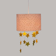 Paralume sospeso rosa con stelle Ø30xH20 cm