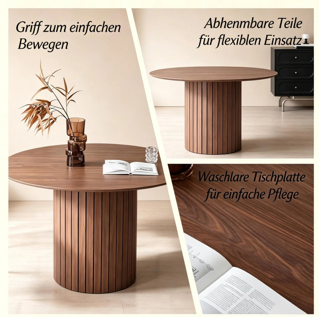 Tavolo da pranzo rotondo in legno massello Ø120 cm