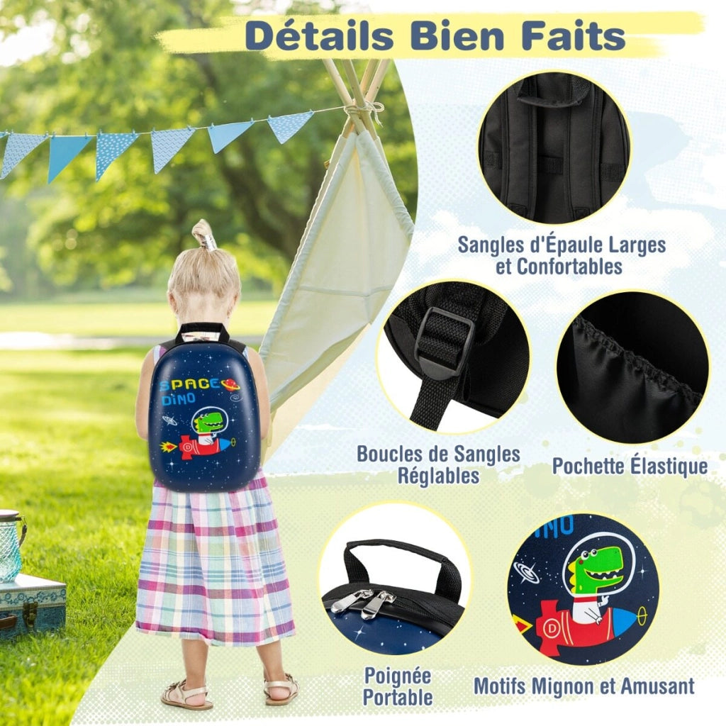 2 Pieces Kids Luggage Set with Wheels and Height Adjustable Handle-Black