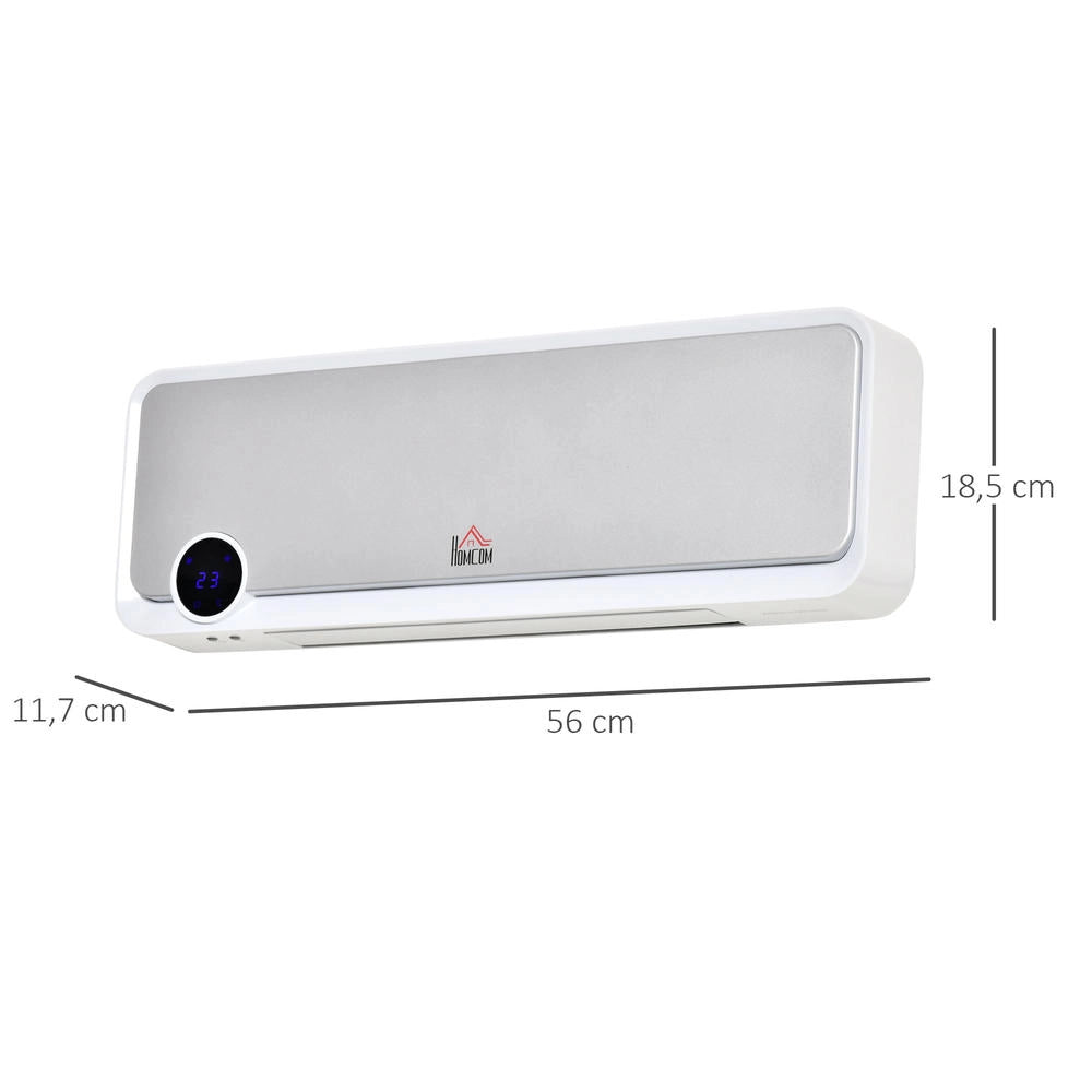 Termoventilatore da parete ceramico PTC 2000W con telecomando display LED timer 12h e 3 modalità per casa e ufficio