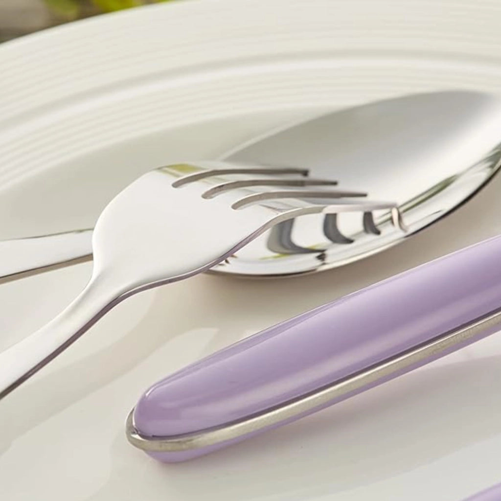 Set di posate da 24 pezzi per 6 persone, in acciaio inossidabile, colore viola