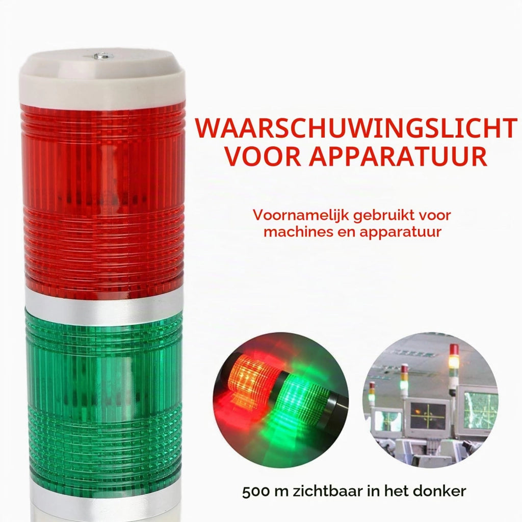 Segnalatore luminoso a LED rosso/verde, 230V, 3W, materiale ABS