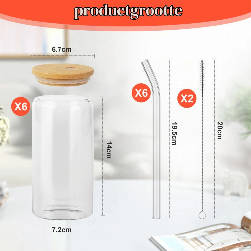 6 bicchieri con coperchio e cannuccia, 500 ml bicchiere per acqua con coperchio, bicchiere da cocktail