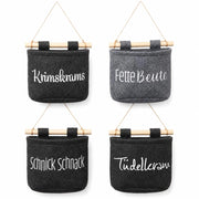 Borse portaoggetti in feltro da appendere, set da 4, 18x15x6 cm