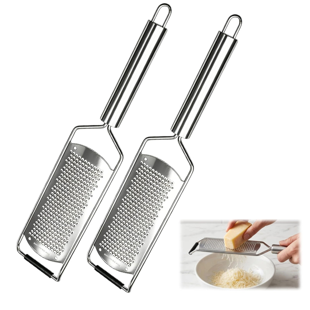 Set di 2 grattugie manuali in acciaio inossidabile, per formaggio e verdure