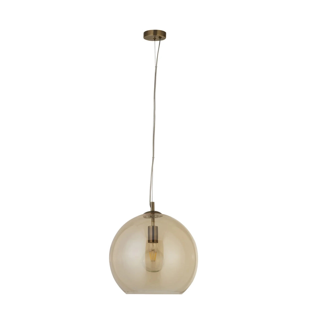 Sospensione Balls ambra e ottone antico 35 cm SearchLight