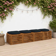 Cuscini per Sedia in 4 Pezzi 4 pz 100% Poliestere Blu Scuro 945287
