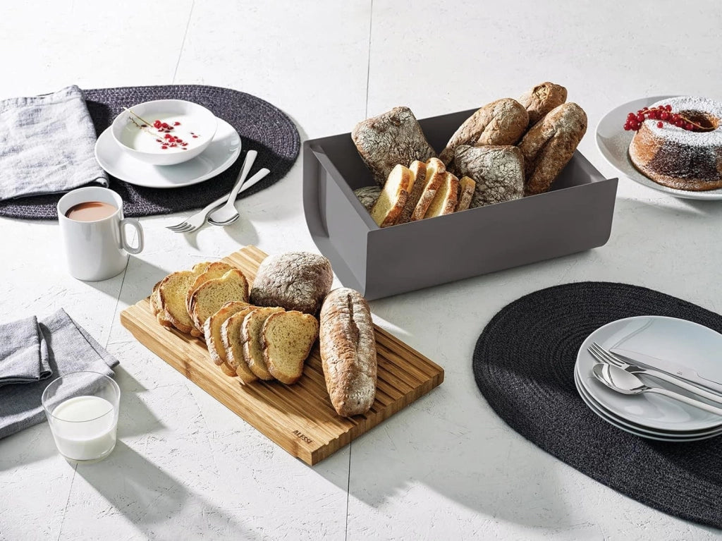 MATTINA, Cassetta per Pane, Alessi Colore: Grigio Scuro