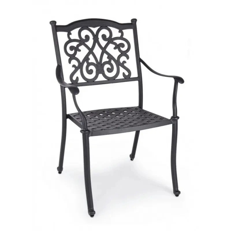 Set 4 sedie Ivrea in alluminio antracite cm 65x60x92h
