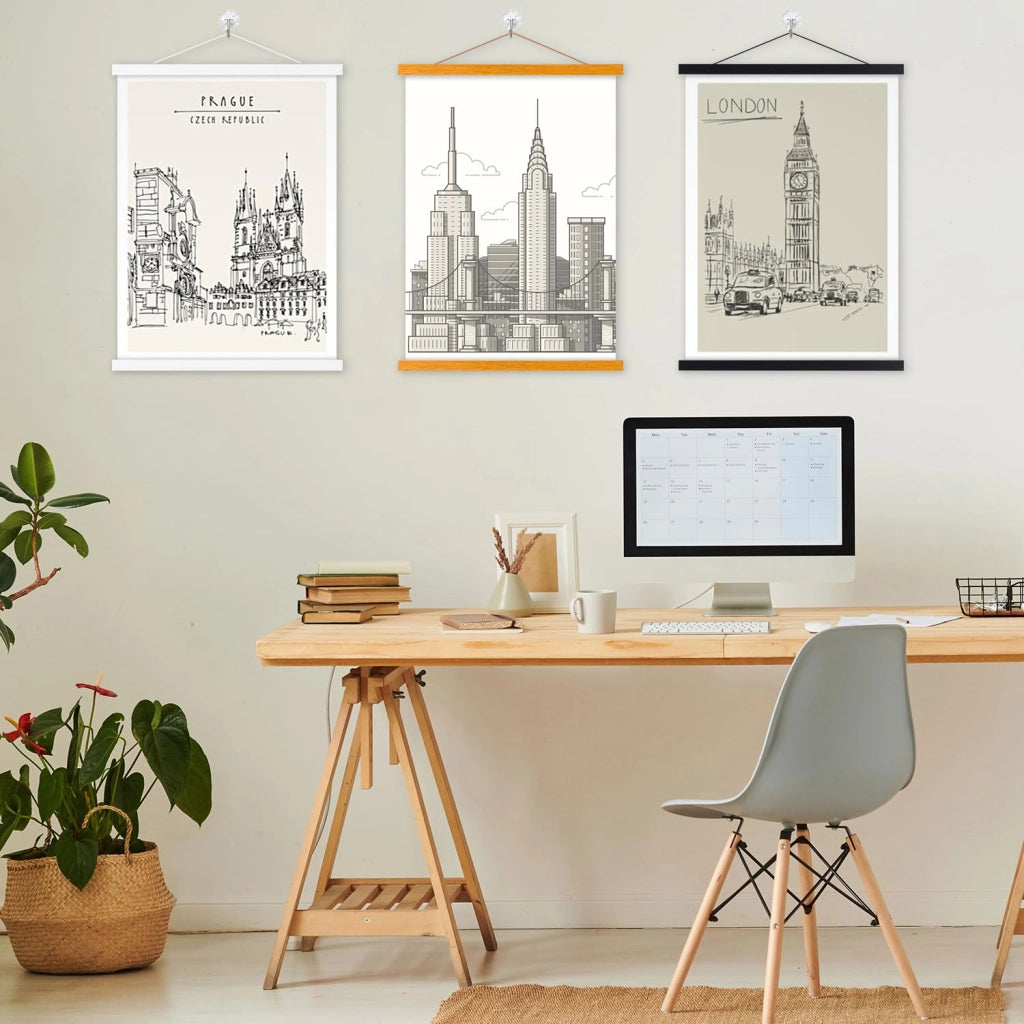 Telaio magnetico per poster in legno, 21 cm, teak