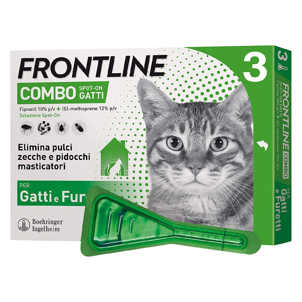 ANTIPARASSITARIO 'FRONTLINE COMBO' gatti/furetti - 3 pipette ml 0,5