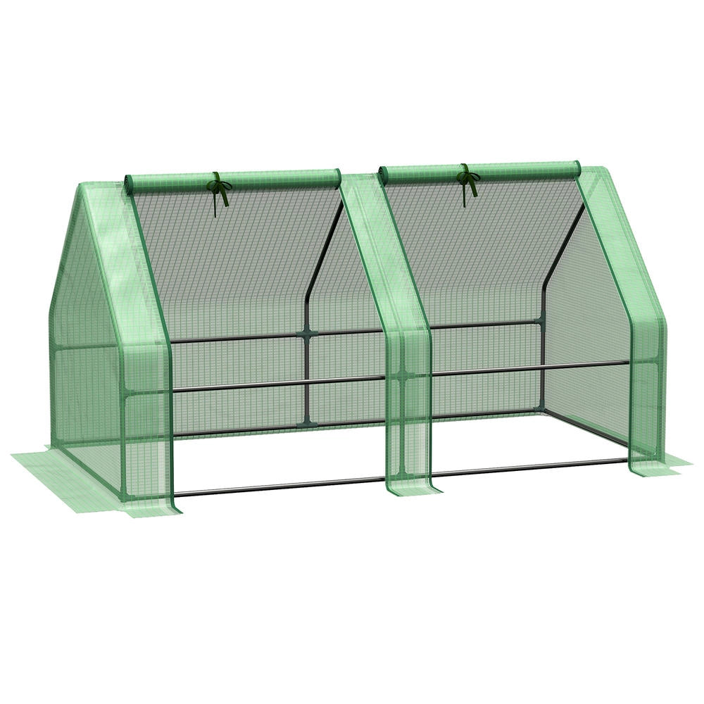 Serra da Giardino e Balcone per Piante e Pomodori in Acciaio e Telo Verde, Compatta e Resistente, 180 x 90 x 90 cm