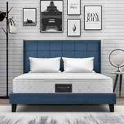 Letto matrimoniale imbottito blu 140x200 cm