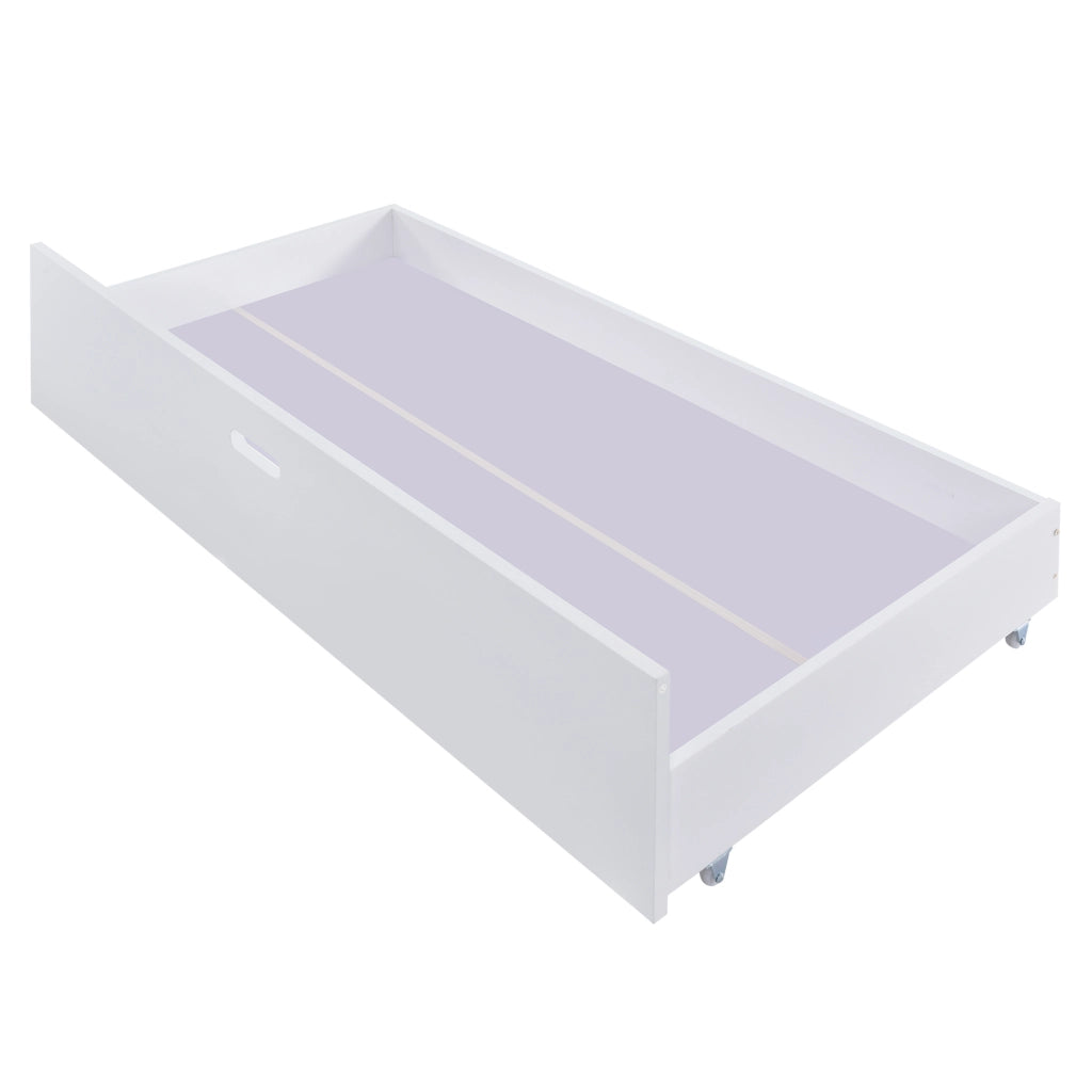 Letto per bambini a soppalco bianco 90x200 cm con scala
