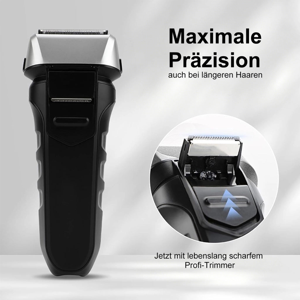 RASOIO elettrico da uomo impermeabile IPX7 con display LED e ricarica USB-C