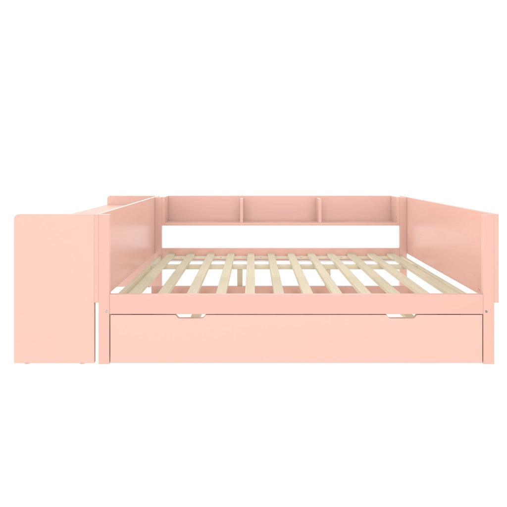 Letto matrimoniale rosa 140x200 con scrivania