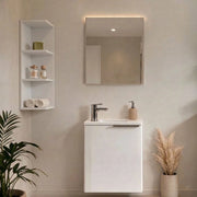 Sedrina, set Mobili Bagno Specchio Incluso, Bianco Lucido