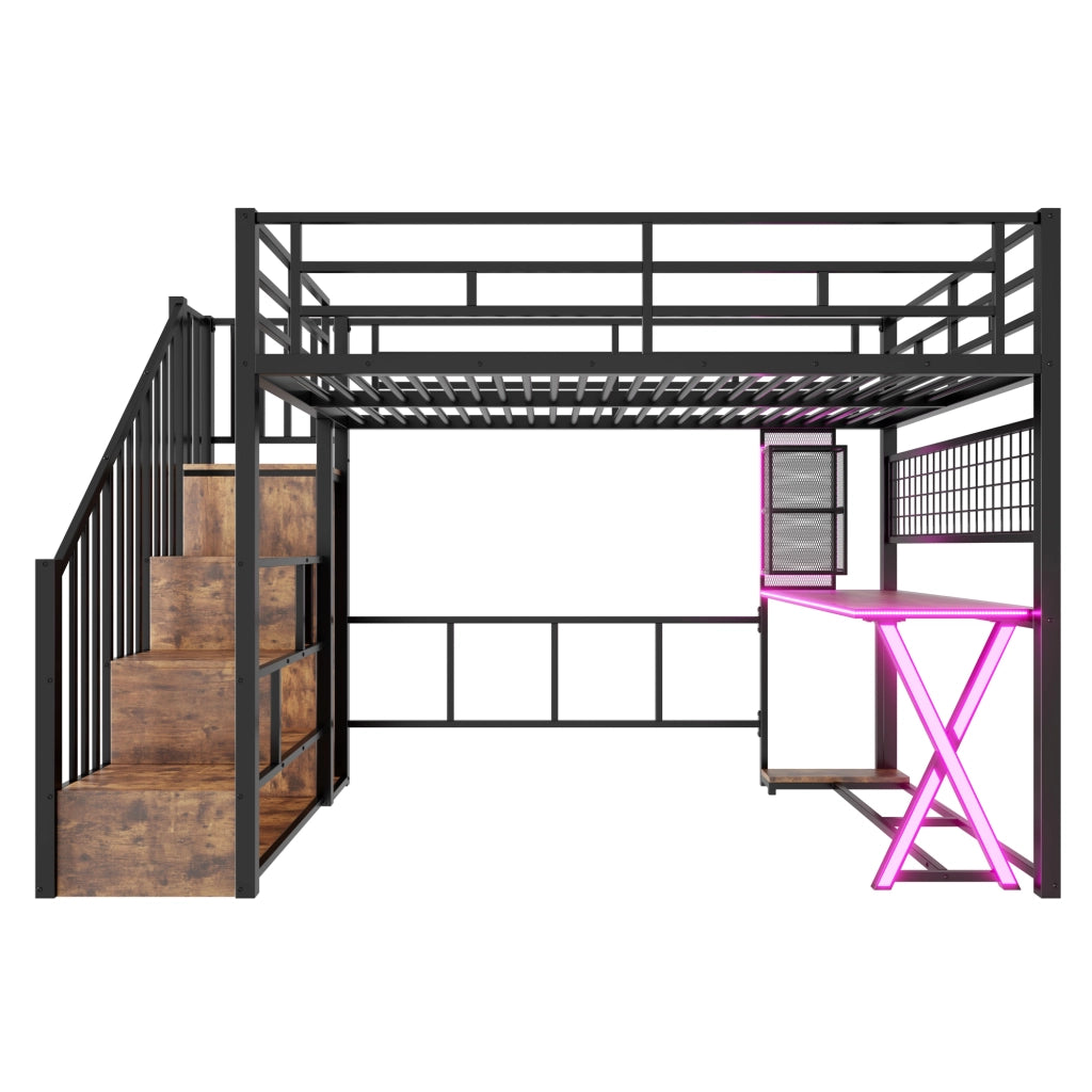 Letto a soppalco 140x200 cm con scrivania