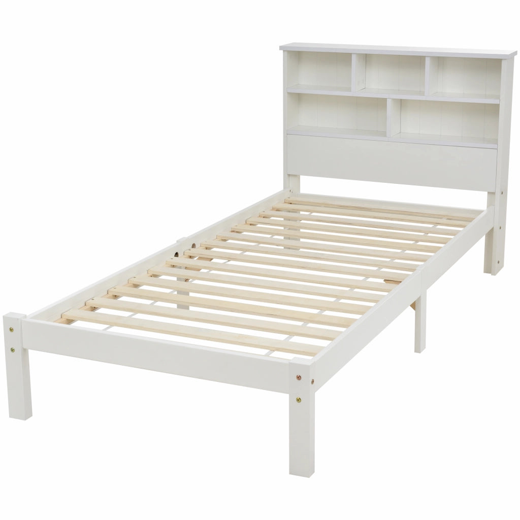 Letto singolo 90x200 cm con libreria e cassetti
