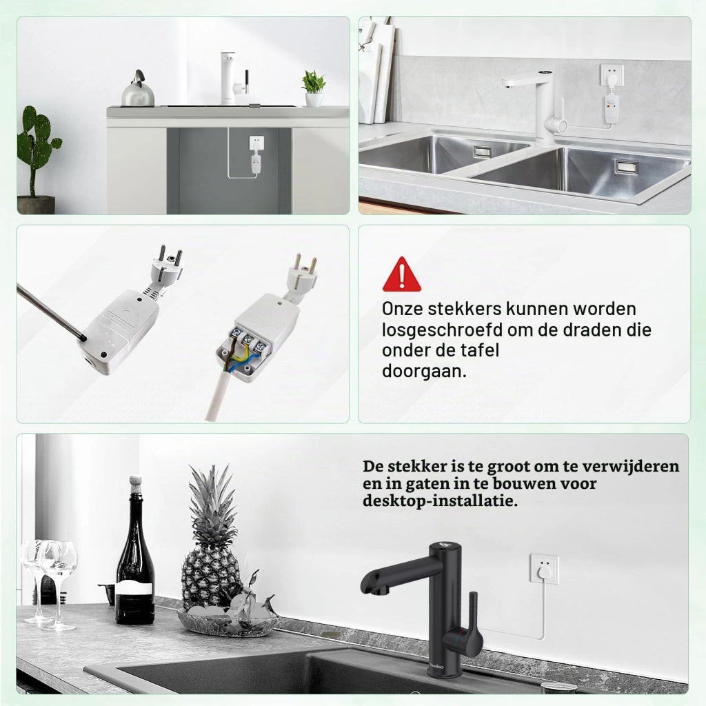 Rubinetto per acqua calda con display digitale della temperatura, ruotabile a 120°, 220V, 3500W, 850 ml/min, Bianco