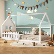 Letto a casetta per bambini bianco 90 x 200 cm