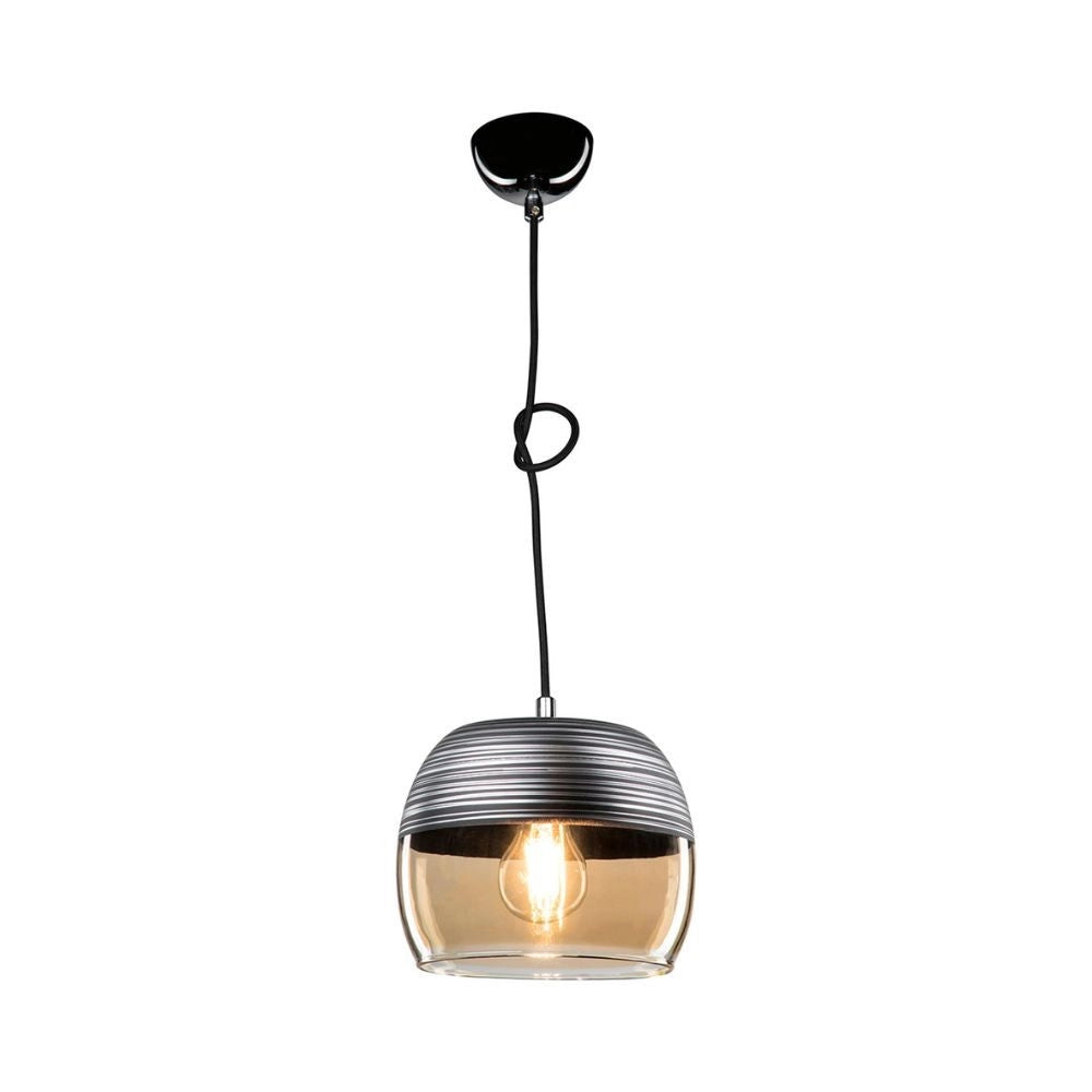 Lampada a sospensione Punto ASZ0857 diffusore bicchiere rovesciato nero EFFEZ