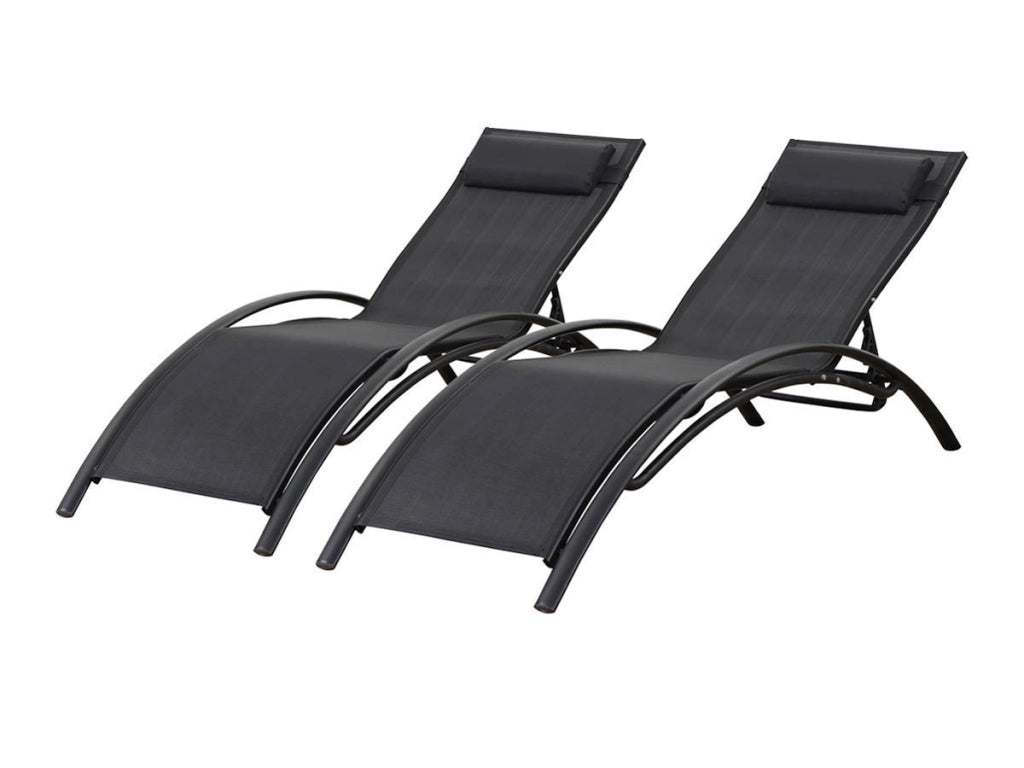 2 lettini in alluminio Beauty - PHOENIX - Grigio scuro / Argentato - set di 2