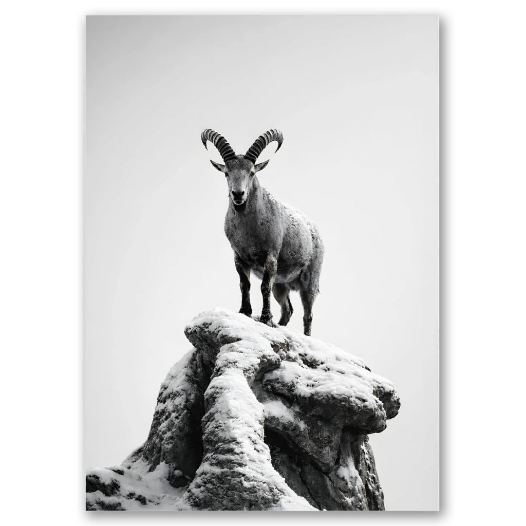 Poster a tema inverno e sci, 2 pezzi, 42x30 cm, in bianco e nero, senza cornice