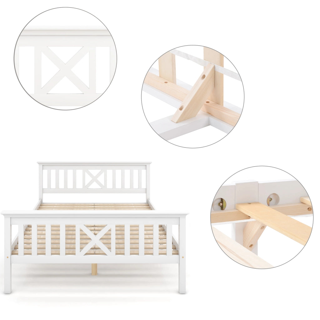 Letto singolo bianco 90x200 cm con rete a doghe