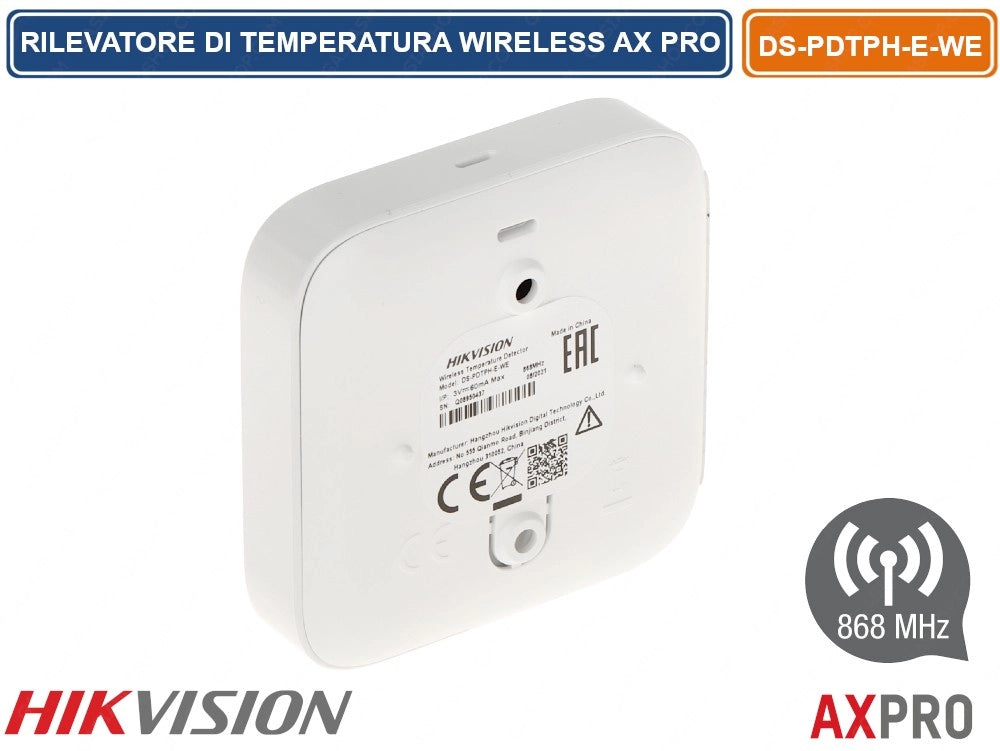 HIKVISION AX PRO RILEVATORE DI TEMPERATURA RADIO WIRELESS CON SONDA DI TEMPERATURA