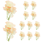 Fiori di orchidea artificiali, 12 pezzi, 8x6 cm, rosa e bianco